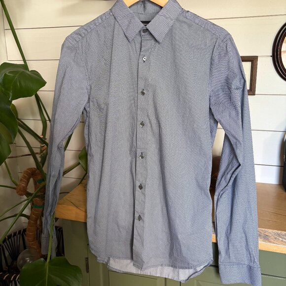 Theory Mens Blue Button Down Size Small - Picture 1 of 4